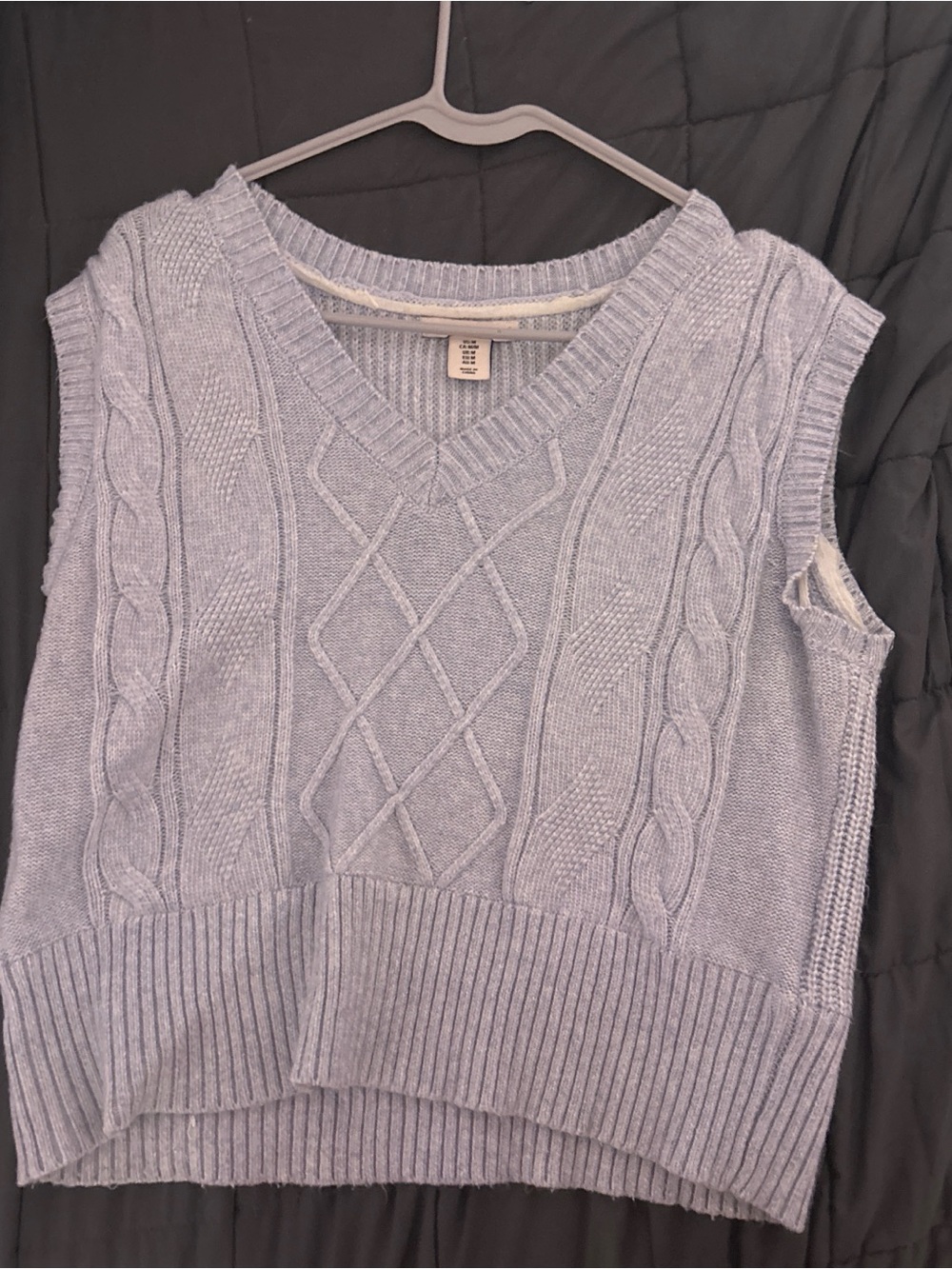 Marshalls Light Blue Cable Knit V-Neck Sweater Vest